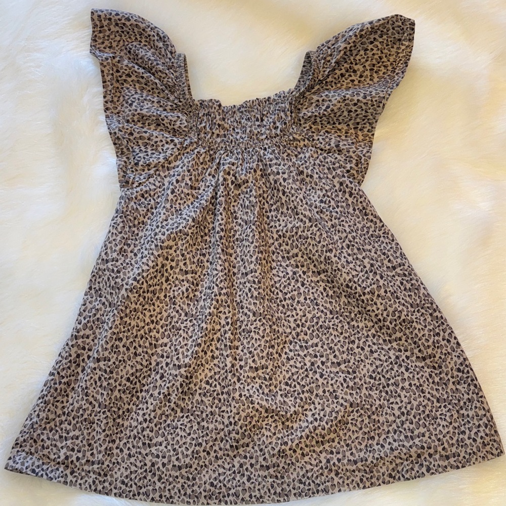 GAP Baby leopard print Ruched Dress size 5 years